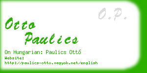 otto paulics business card