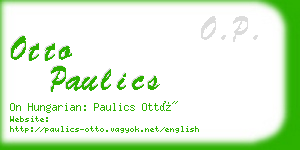 otto paulics business card